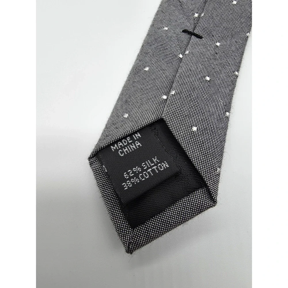 Calvin Klein Gray White Slim Tie Classic Polka Dot Necktie 58